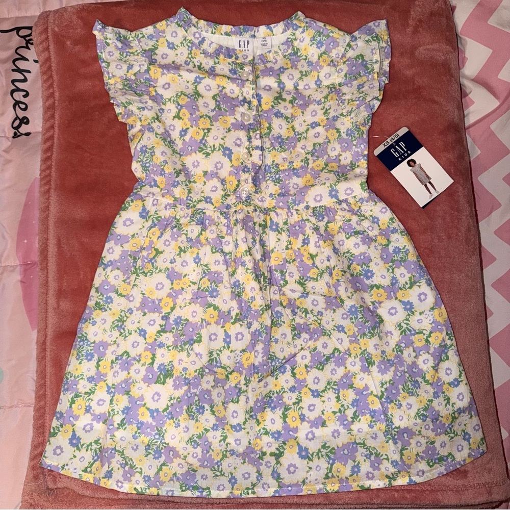 GAP Kids Floral Dress - Lavender and Lemon